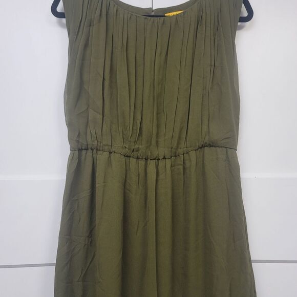 Alice + Olivia Josie Green Silk Blouson Dress, Large - Picture 6 of 11